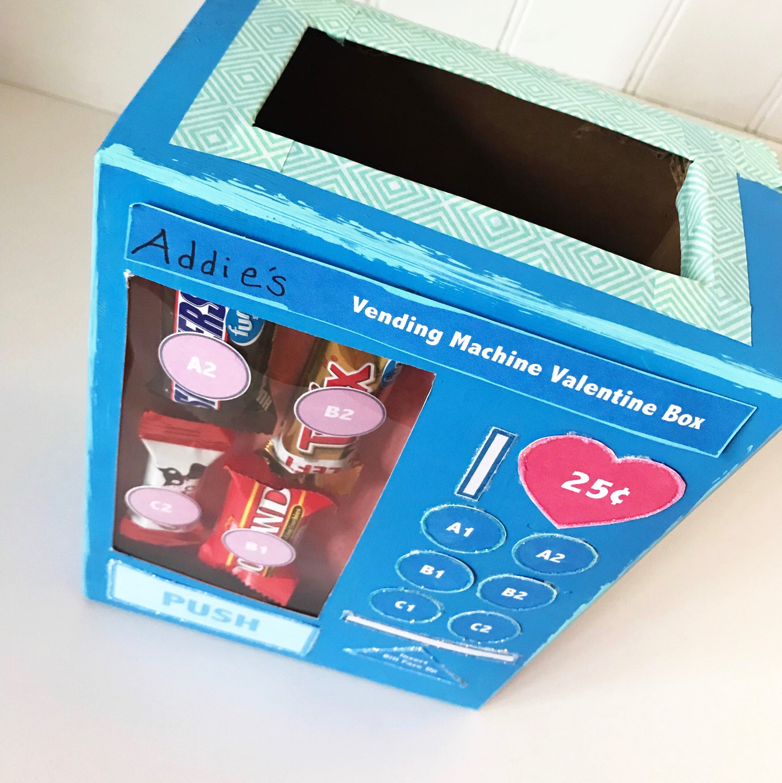 Illustrative example of vending machine valentine's day box