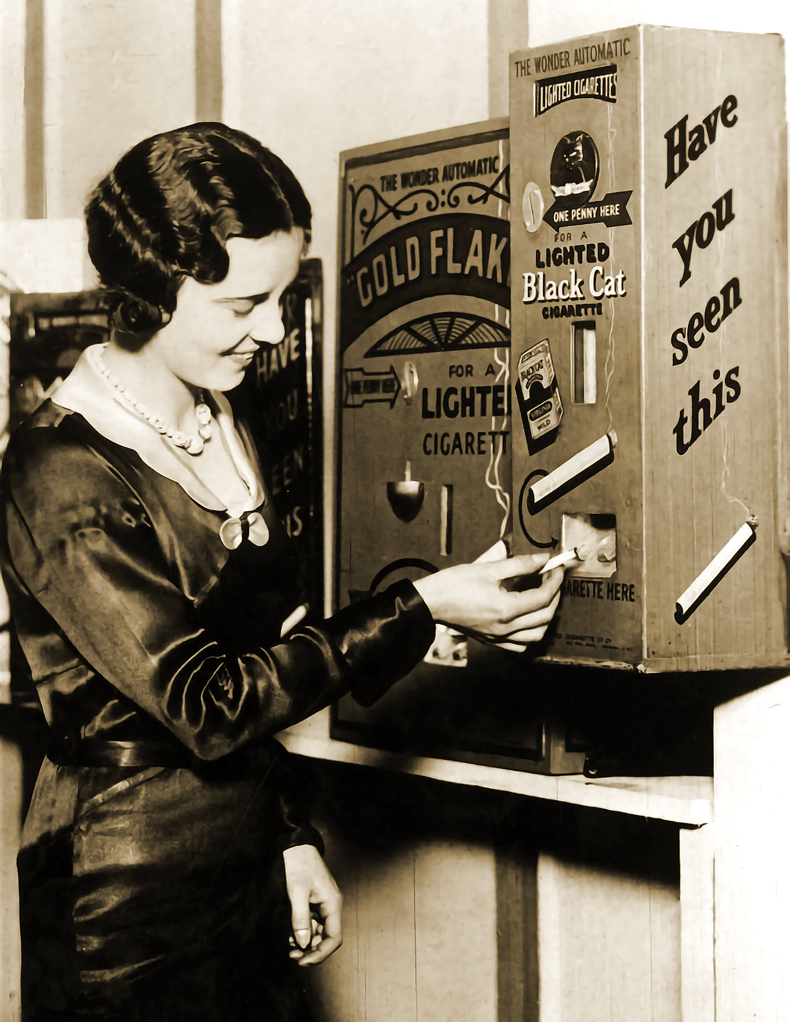 Illustrative example of vintage cigarette vending machine
