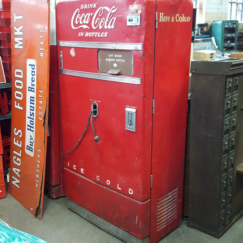 Illustrative example of vintage coke vending machine