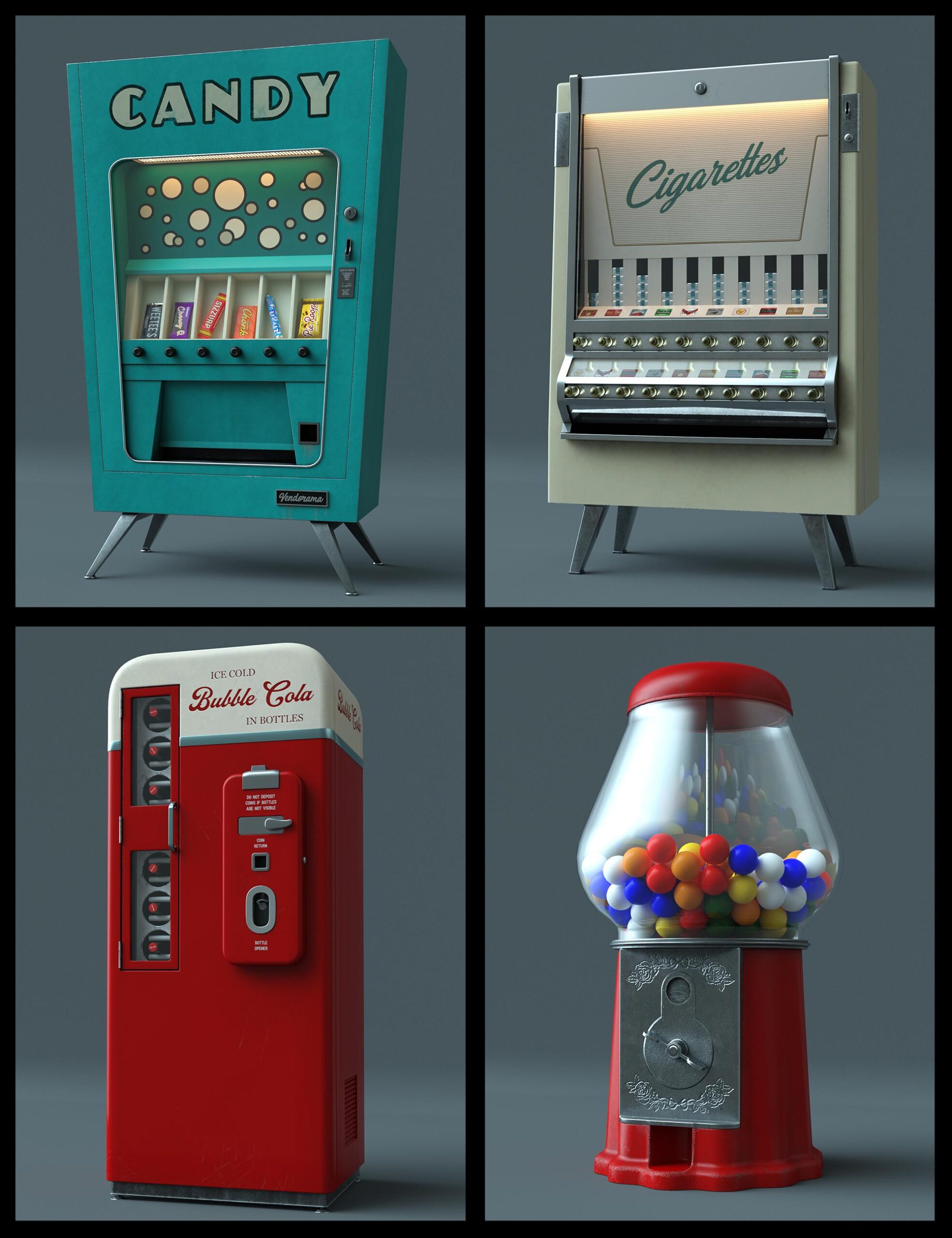 Illustrative example of vintage vending machine