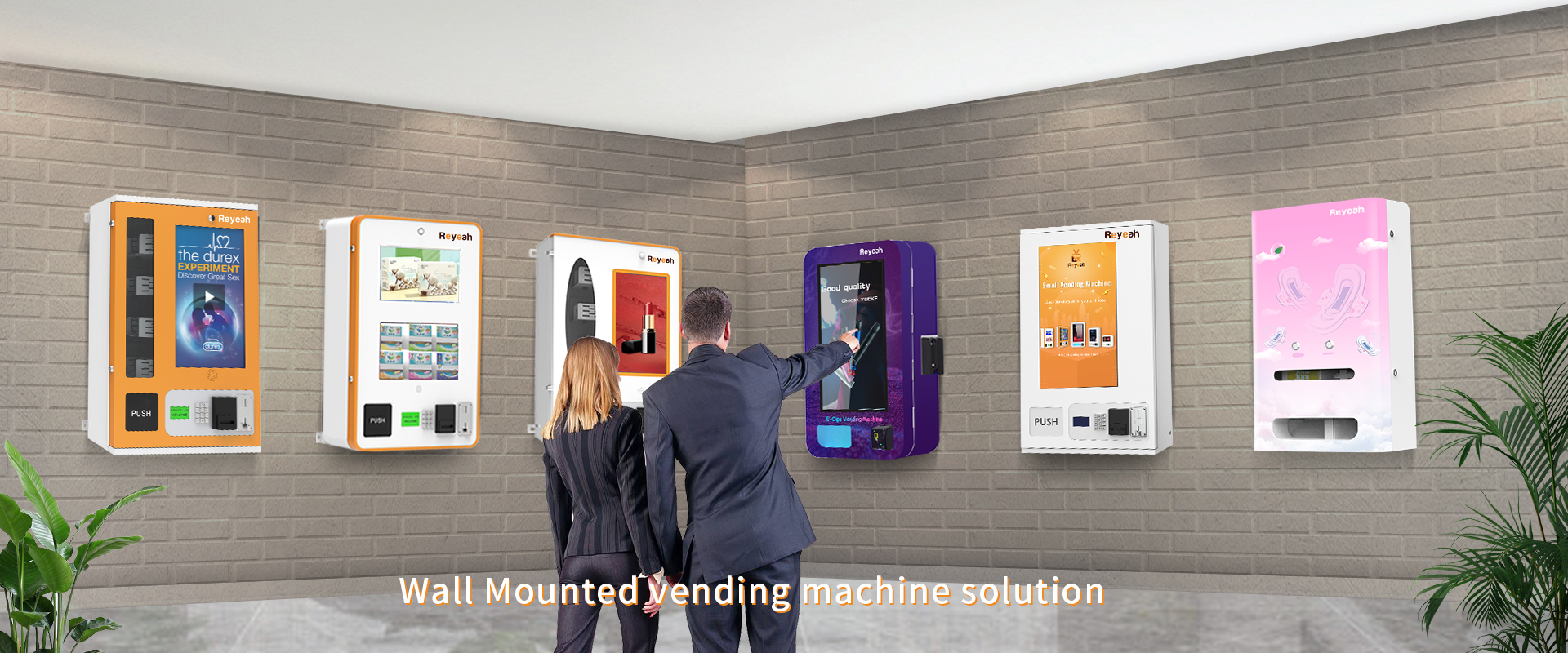 Illustrative example of wall vending machines
